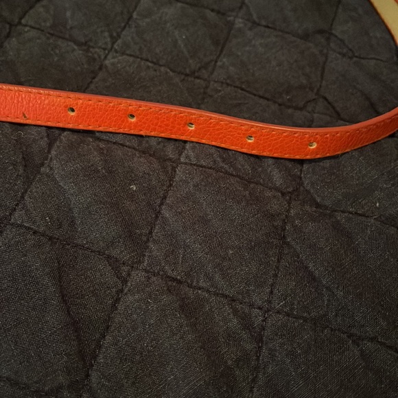 Skinny belt. H&M, orange. Size Large. Hips or waist. Gold clasp, five holes. - Picture 3 of 4
